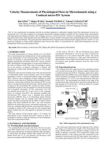 Velocity Measurements of Physiological Flows in Microchannels ...