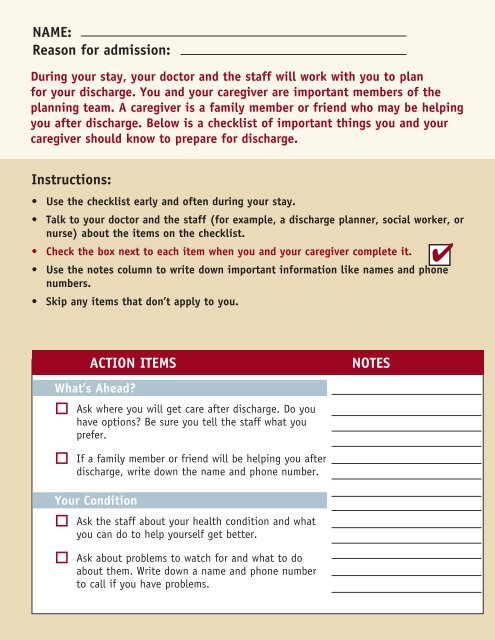 CMS Discharge Checklist - URAC