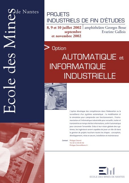 Option automatique et informatique industrielle - Ecole des mines de ...