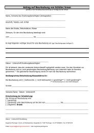 Antrag auf Beurlaubung von Schüler/innen - Burgschule Plochingen