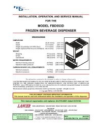 MODEL FBD553D FROZEN BEVERAGE DISPENSER