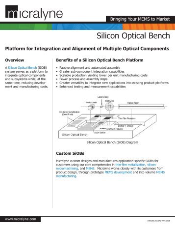 Silicon Optical Bench - Micralyne