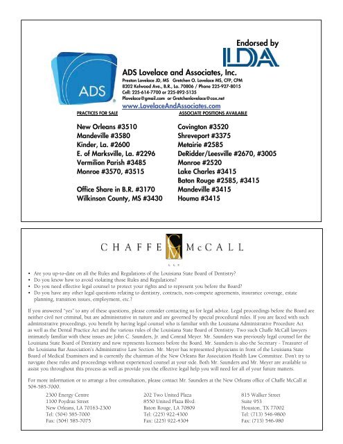 Journal of the Louisiana Dental Association Journal of the Louisiana ...