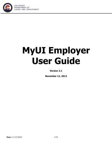 Specification Document Template - MyUI Employer