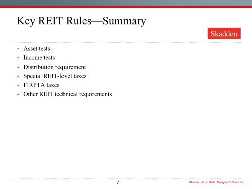 REIT Developments