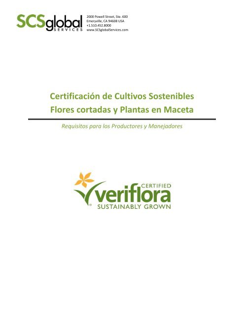 CertificaciÃ³n de Cultivos Sostenibles Flores cortadas y Plantas en ...