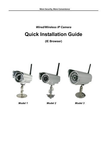 Wired/Wireless IP Camera Quick Installation Guide (IE Browser) - Elro