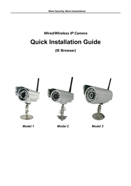 Integreren foto Derde Wired/Wireless IP Camera Quick Installation Guide (IE Browser) - Elro