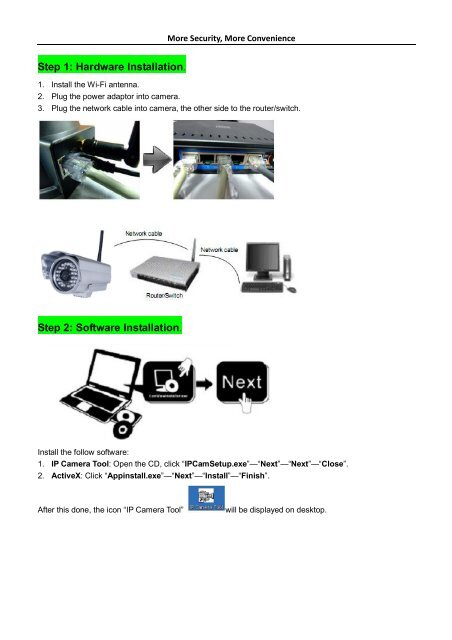 Wired/Wireless IP Camera Quick Installation Guide (IE Browser) - Elro
