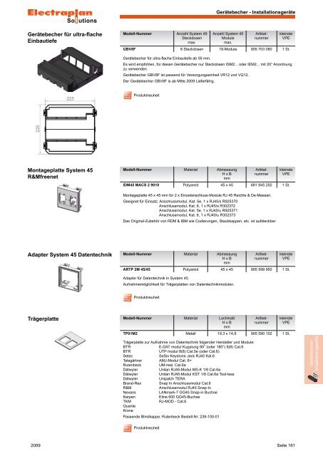 Gerätebecher - InstallatIonsGeräte - Electraplan Solutions GmbH
