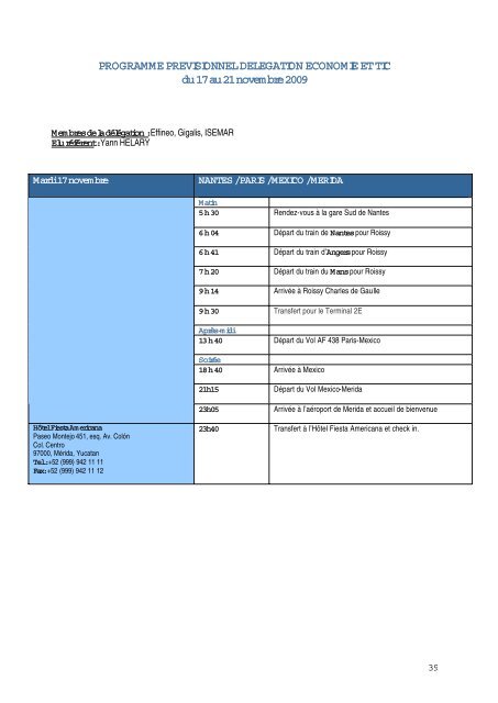 Dossier de mission Yucatan (PDF - 9 Mo) - Conseil RÃ©gional des ...