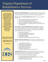 DRS Flyer - Virginia Department for Aging and Rehabilitative Services