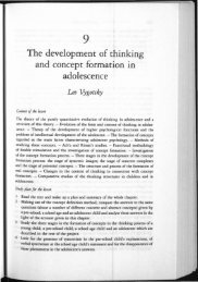 The development of thinking and concept formation in adolescence