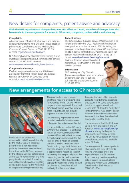 Here is the May issue of the Nottingham City CCG newsletter