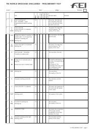 FEI WORLD DRESSAGE CHALLENGE â PRELIMINARY TEST