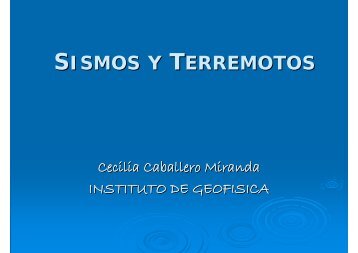 SISMOS Y TERREMOTOS