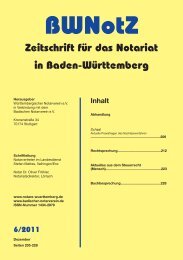 BWNotZ 6/2011 - Württembergischer Notarverein e.V.