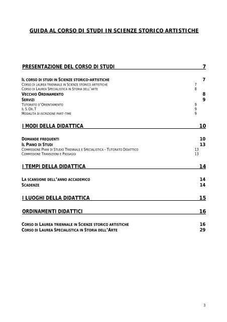 Guida al corso di studi - FacoltÃ  di Scienze Umanistiche - Sapienza