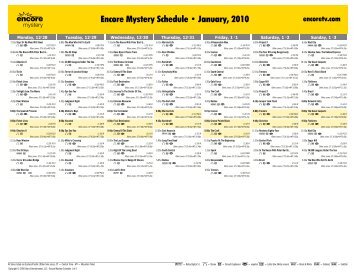 Encore Mystery Schedule - January, 2010 - Starz