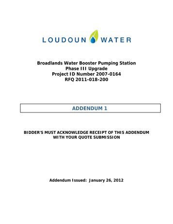 ADDENDUM 1 - Loudoun Water