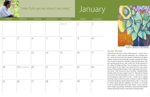 The People of John Tyler Calendar and Annual Report 2009