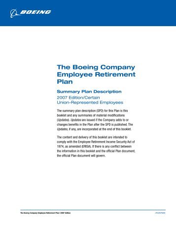 The Boeing Company Employee Retirement Plan - Speea