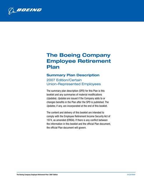 The Boeing Company Employee Retirement Plan - Speea
