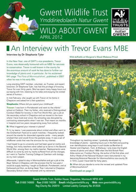 Wild About Gwent April 2012.pdf - Gwent Wildlife Trust