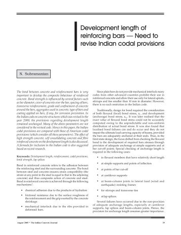 Development length of reinforcing bars - Computer Design ...