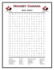 WORD SEARCH - Hockey Canada