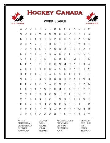 WORD SEARCH - Hockey Canada