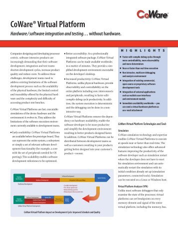 CoWareÂ® Virtual Platform Hardware/software ... - Europractice