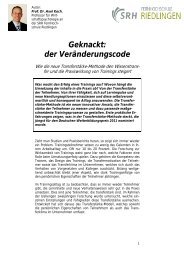 TransferstÃ¤rke-Methode - SRH FernHochschule Riedlingen