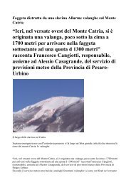 âIeri, nel versate ovest del Monte Catria, si Ã¨ originata ... - Scialpinismo