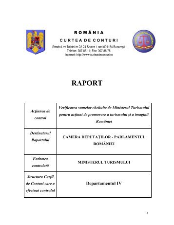 raport turism.pdf - Curtea de Conturi