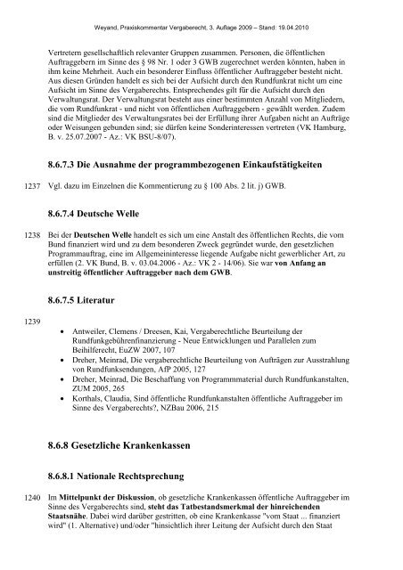 8. § 98 GWB - Öffentliche Auftraggeber - Oeffentliche Auftraege