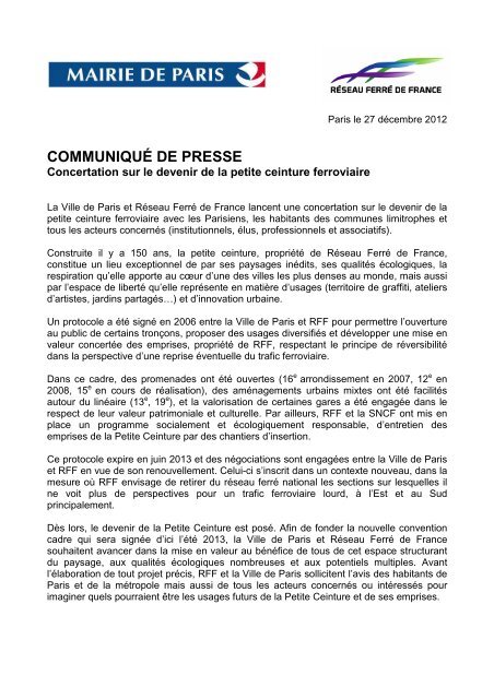 Concertation sur le devenir de la petite ceinture ferroviaire - amutc