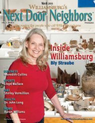 March - Williamsburg , VA Magazine , Next Door Neighbors