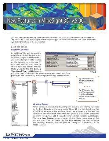 New Features in MineSight 3D v.5.00 - Mintec, Inc.