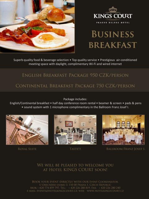 Business Breakfast - Kings Court Prague