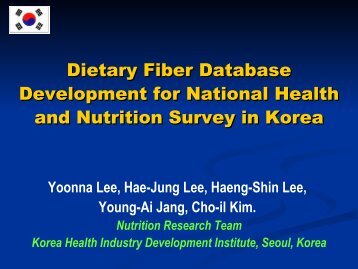 Dietary Fiber Database Development for National Health and ...