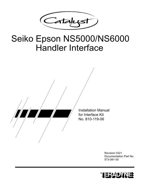 Seiko-Epson NS5000-6000 Handler Interface Manual 