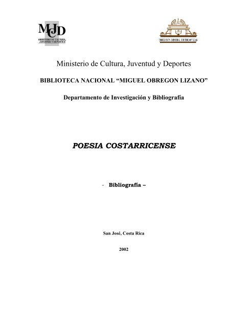 La poesÃ­a en Costa Rica: breve reseÃ±a histÃ³rica - Sinabi