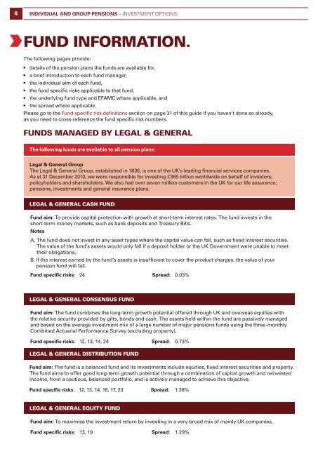 INVESTMENT OPTIONS. - Legal & General