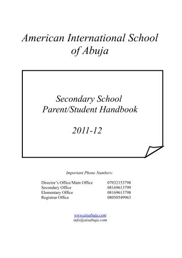 Secondary School Timetable 2011-2012 - American International ...