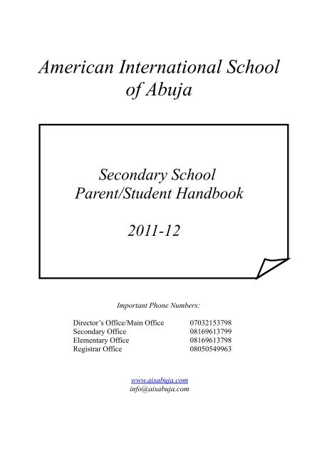 Secondary School Timetable 2011-2012 - American International ...