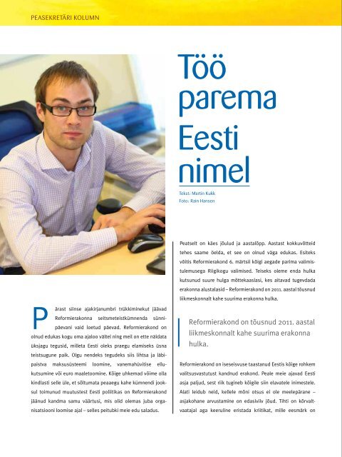 Reformikiri sÃ¼gis 2011(pdf, 7.7 MiB) - Reformierakond