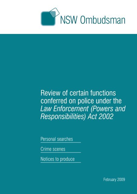 (Powers and Responsibilities) Act 2002 - NSW Ombudsman - NSW ...
