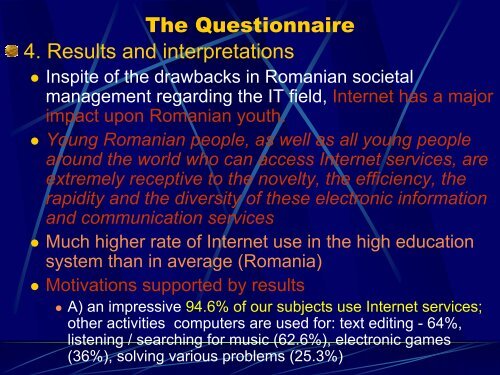 Internet Impact on Romanian Students