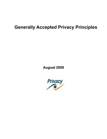 Generally accepted privacy principles pdf Generally accepted privacy principles pdf